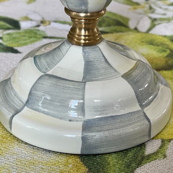 *MacKenzie-Childs Sterling Check Short Candlestick -NEW - Picture 13 of 14